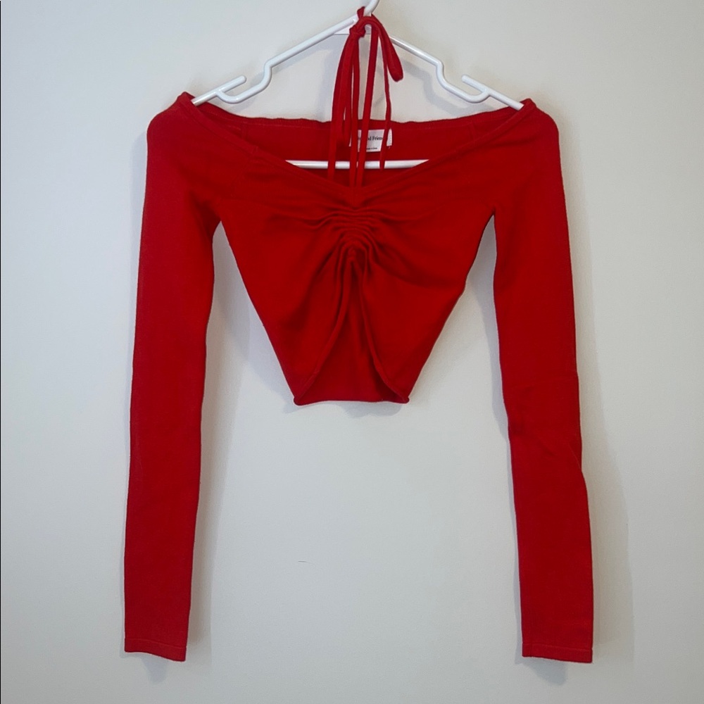 Lovers + Friends Red Long Sleeve Crop Top